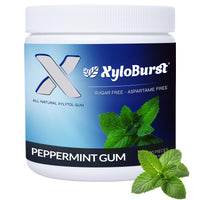 Thumbnail for XyloBurst Gum | Xylitol Chewing Gum | Sugar Free, Gluten Free, Keto Friendly | Aspartame Free Gum For Oral Health | Peppermint | 100-Count Jar