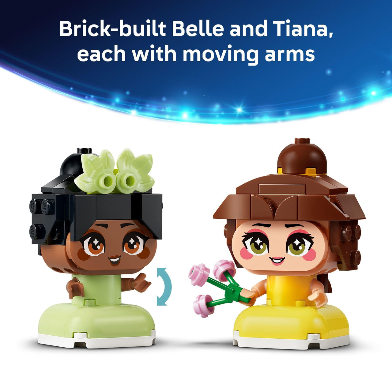 LEGO Disney Princess Mini Belle & Tiana with Castle Building Toy - Princess Toy Figures & Playset for Girls & Boys, Ages 5+ - Gift for Birthday - 43291