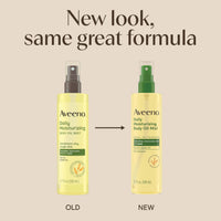 Thumbnail for Aveeno Daily Moisturizing Dry Body Oil Mist with Oat & Jojoba Oil for Dry, Rough, Sensitive Skin, Lightweight, Non-Greasy, Body Spray, Paraben, Silicone & Phthalate-Free, 6.7 fl oz