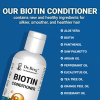 Thumbnail for Dr. Berg Biotin Conditioner for Men & Women (Improved High-Performance Formula) - Independently Tested & Certified Paraben- Sulfate- & Silicone-Free - Infused w/Biotin, Argan & Botanicals - 8 Fl oz