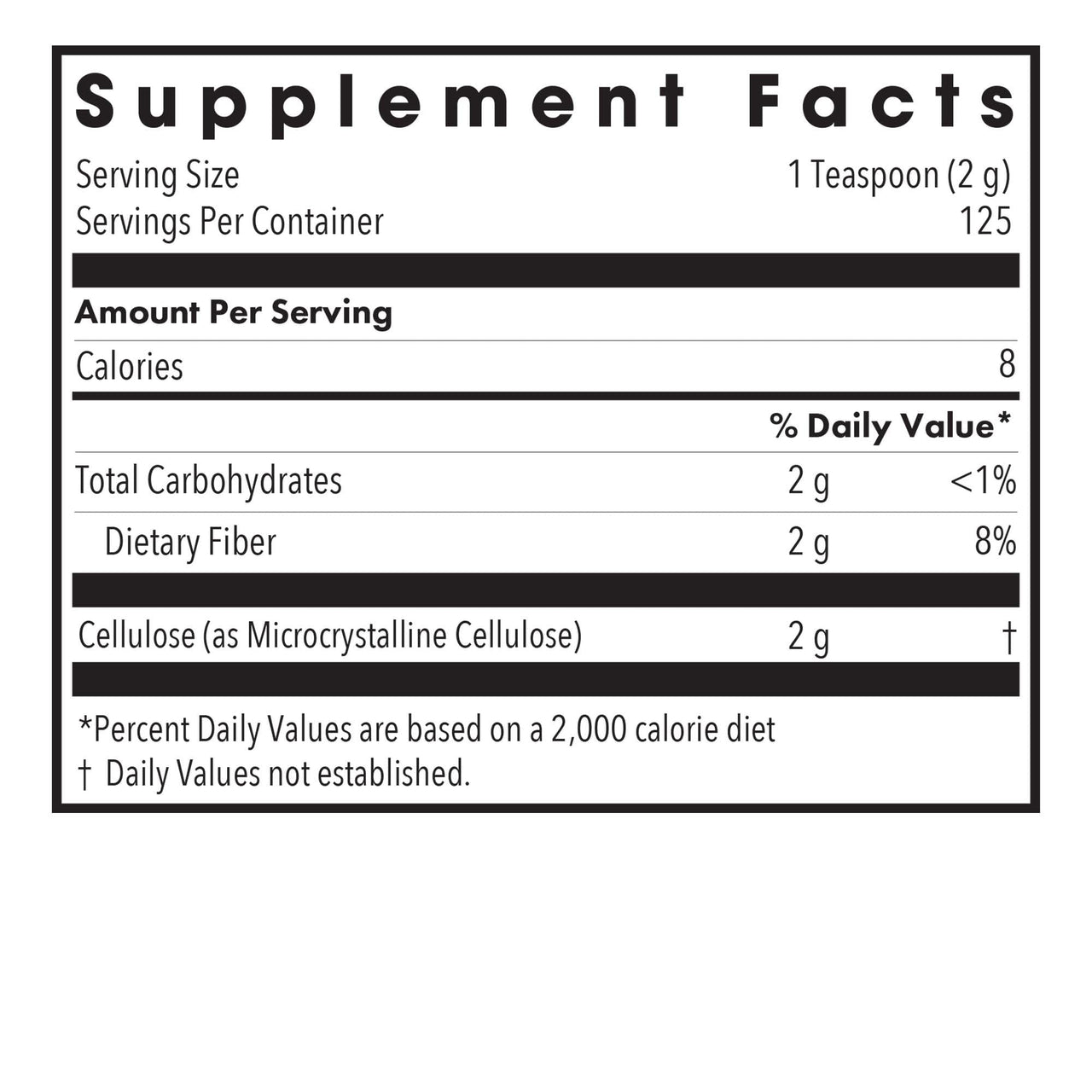 Allergy Research Group Cellulose Powder - Microcrystalline Cellulose Powder, 2000mg Insoluble Fiber Supplement, Powdered Cellulose, Non-Fermentable, Hypoallergenic - 8.8 Oz