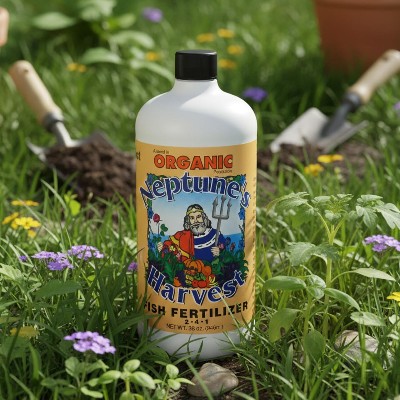 Neptune's Harvest Fish Fertilizer (2-4-1) - 36oz Bottle - Organic Liquid Plant Fertilizer - Fish Hydrolysate for Vegetables, Flowers, Fruit, Trees, Grass - Indoor and Outdoor Plant Food