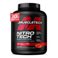 Thumbnail for Muscletech Whey Protein Powder (Strawberry, 4 Pound) - Nitro-Tech Muscle Building Formula with Whey Protein Isolate & Peptides - 30g of Protein, 3g of Creatine & 6.6g of BCAA