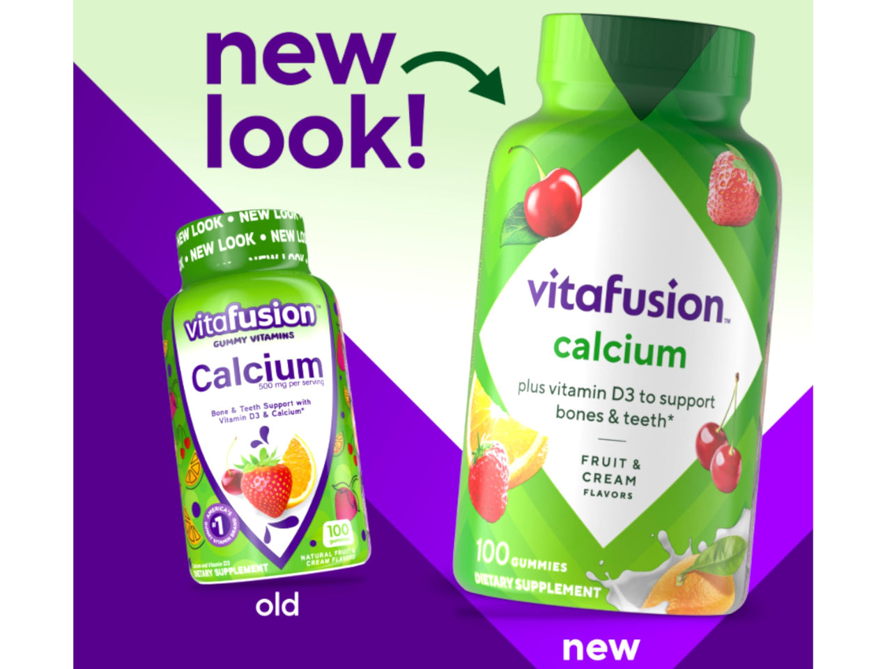 Vitafusion Calcium, Gummy JKHyWW Vitamins for Adults, 500 mg, 100 Count (Pack of 2)