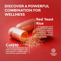 Thumbnail for Red Yeast Rice with CoQ10 Supplement - Advanced Healthy Heart & Healthy Cholesterol Levels Formula for Men & Women - Extra Strength Capsule with Red Yeast Rice 1200 mg Capsules with CoQ10 - 120 Count