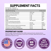Thumbnail for VITBOOST Biotin with Hyaluronic Acid, Collagen and Keratin – 25000 mcg Hair Growth Vitamins for Men and Women – Nails and Skin, USA Made - Third Party Tested, B1, B2, B3, B6, B7 Complex - 60 Capsules