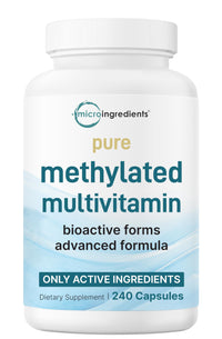 Thumbnail for Micro Ingredients Pure Methylated Multivitamin, 240 Capsules | 19-in-1 Formula with Vitamins C, D, B12, Folate, Magnesium, Zinc & More | Filler Free, Non-GMO