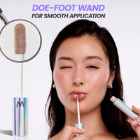 Thumbnail for Wonderskin Wonder Blading Top Gloss - Gold Lip Gloss, Non-Sticky, Hydrating Lipgloss & Long Lasting Glitter Lip Gloss For Women (Gold Glitter)