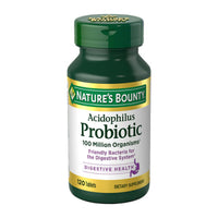 Thumbnail for Nature's Bounty Lactobacillus Acidophilus Probiotic Supplement - Daily Probiotic for Women/Men Digestive Health, 100 Million Organisms, Vegetarian, 1 Serving per Day, 120 Tablets