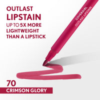 Thumbnail for Covergirl Outlast, 70 Crimson Glory, Lipstain, Smooth Application, Precise Pen-Like Tip, Transfer-Proof, Satin Stained Finish, Vegan Formula, 0.06oz