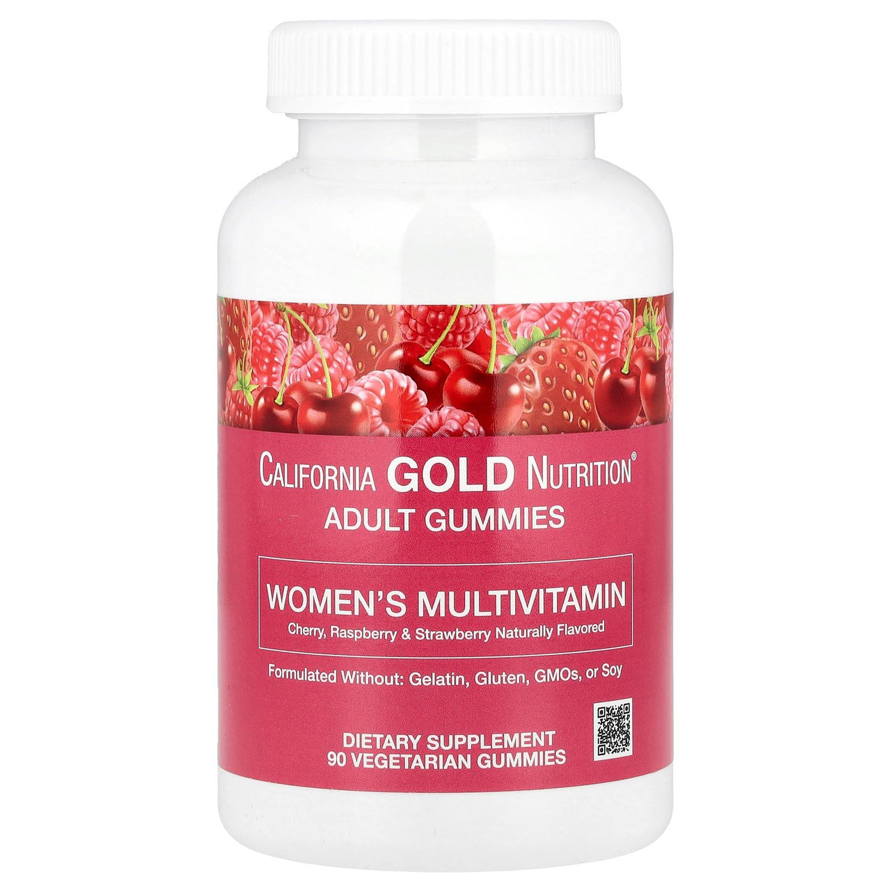 California Gold Nutrition Women’s Multivitamin Gummies, Cherry, Strawberry, and Raspberry, 90 Gummies