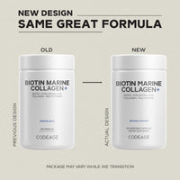 Thumbnail for Codeage Biotin Marine Collagen Peptides - Wild-Caught Marine Collagen Types I & III, Biotin, Vitamins C & E, Hyaluronic Acid, Amino Acids, Fruit and Herb Blend, Non-GMO - 120 Capsules