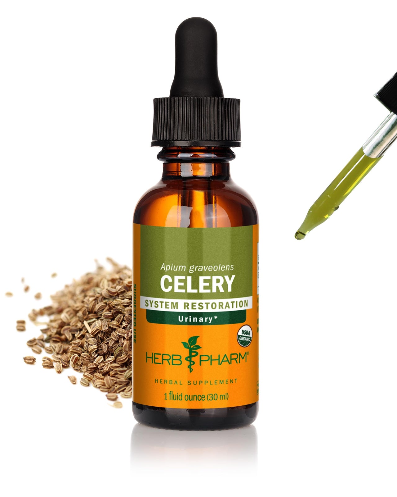 Herb Pharm Certified Organic Celery Seed Liquid Extract for Urinary System Support - 1 Ounce (090700000356)