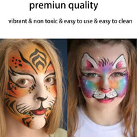 Thumbnail for 12 PCS Glow Face Body Paint, Glow In The Dark Under UV Black Light Sticks Makeup Neon Face Painting Kits for Adult Halloween Festival Accessory Glow Party Supplies
