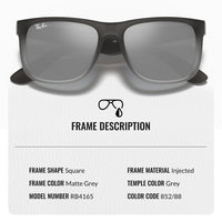 Thumbnail for Ray-Ban RB4165 JUSTIN CLASSIC Square Shape Sunglasses with Official Eyewear Kit