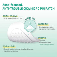 Thumbnail for SOME BY MI Micro Pin Spot Patch - Pack of 1, 14mm 9 Counts - Microneedle Hydrocolloid Pimple Patch with Salicylic and Hyaluronic Acid - Skin Troubles Care Focused Spot Cover - Korean Skin Care