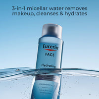 Thumbnail for Eucerin Face Gentle Cleansing Hydrating Micellar Water with Hyaluronic Acid, Face Cleanser and Makeup Remover, Fragrance Free and Non-Drying for All Skin Types, 13.5 Fl Oz Bottle