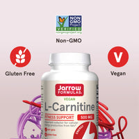Thumbnail for Jarrow Formulas® L-Carnitine 500 mg, Dietary Supplement, Support for Cellular Energy Production, 50 Veggie Capsules, 50 Day Supply