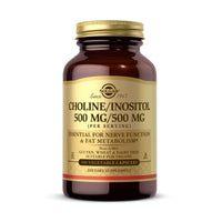 Thumbnail for Solgar Choline/Inositol 500 mg/500 mg, 100 Vegetable Capsules - Energy Metabolism, Liver Health, Essential for Brain & Nerve Function - Non-GMO, Vegan, Gluten Free, Dairy Free, Kosher - 50 Servings
