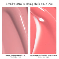 Thumbnail for LAURA GELLER NEW YORK Serum Staples Soothing Blush + Lip Duo - Blush Cheek Tint, Practical Pink + Jelly Balm Lip Serum, There She Rose