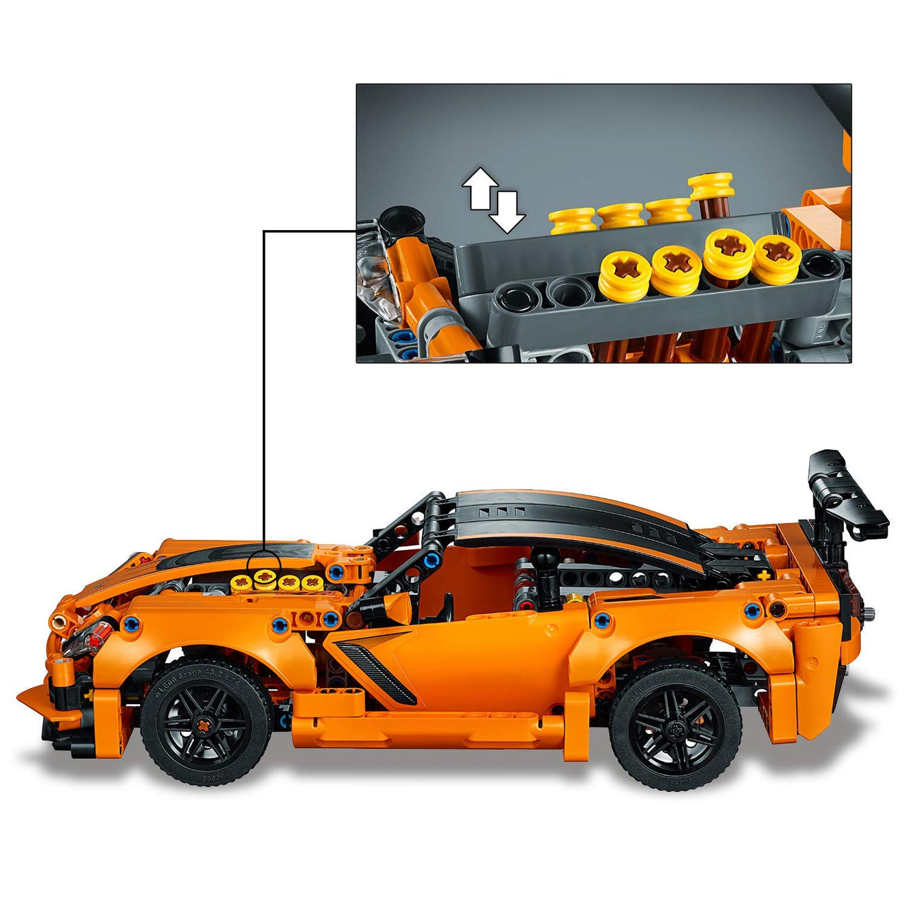 Technic Chevrolet Corvette Zr1 Replica, 2 in 1 Collectible Car Model, Advanced Construction Set