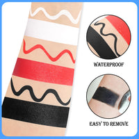 Thumbnail for Black White Red Face & Body Paint - Blendable Facepaint Foundation with Sponge & Brush for Skin, Professional Halloween Face Make-up Kit for Zombie Clown Vampire Skeleton Skull Joker Costume
