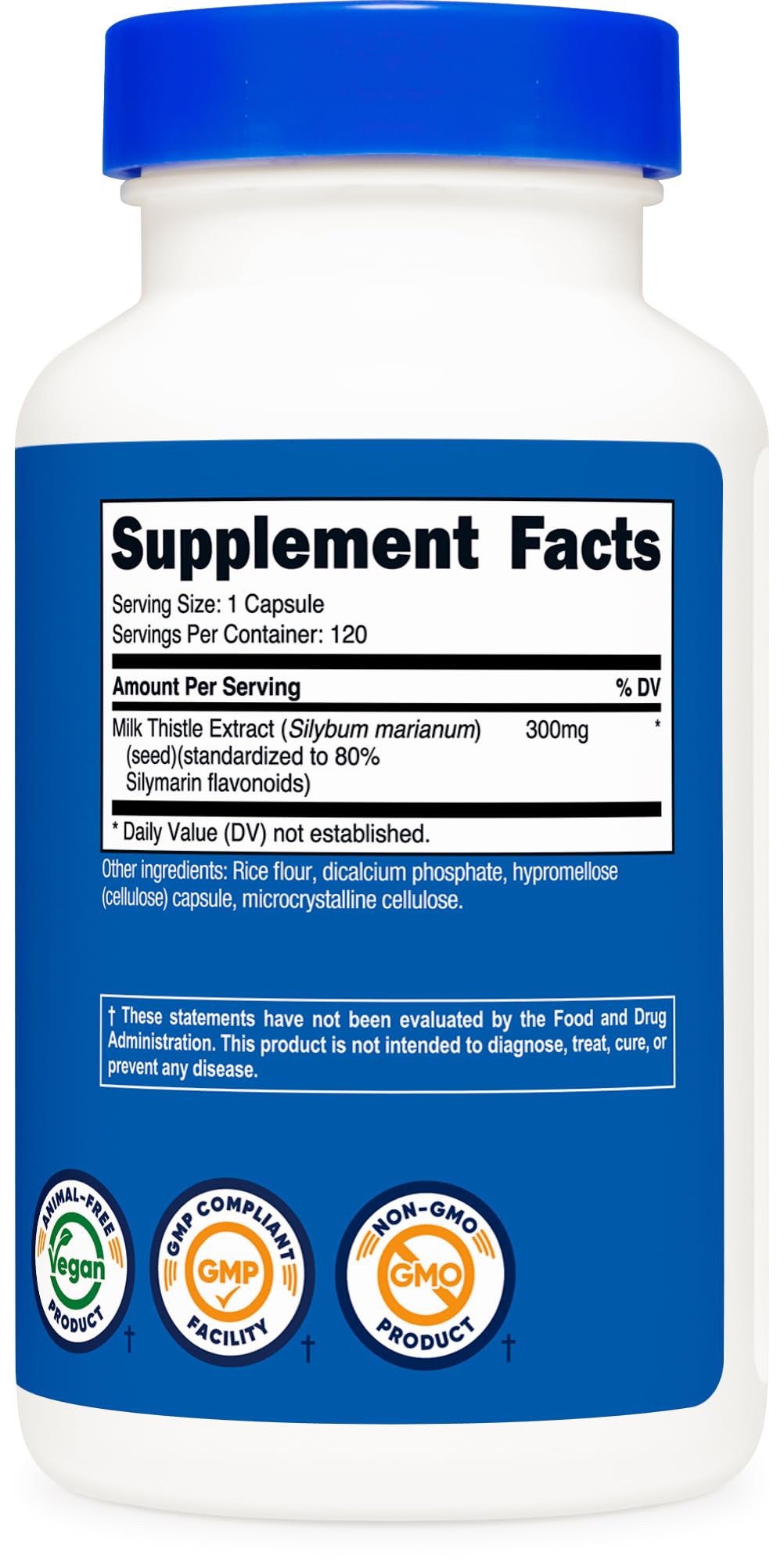 Nutricost Milk Thistle Capsules 300mg, 120 Capsules (80% Silymarin) - Gluten-Free & Non-GMO