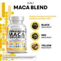 Thumbnail for Clean Nutraceuticals Ashwagandha Maca Root Fenugreek Supplement with Tongkat Ali Ginseng - Assists with Stress, Mood & Thyroid - Ashwagandha Capsules Fenugreek Caps - 1 Pack