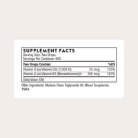 Thumbnail for THORNE - Vitamin D + K2 Liquid with a Metered Dispenser - Vitamins D3 & K2 to Support Healthy Bones & Muscles* - 1 Fl Oz (30 ml) - 600 Servings