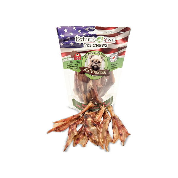 Nature's Own Pet Chews Pet Chews Duck Feet Bag Treat, 12 Piece - Nature's Own Chews for Small to Medium Dogs - Promotes Clean Teeth and Gums - Duck Flavored