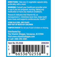 Thumbnail for The Vitamin Shoppe Vitamin K2 MK-7 100 MCG - Bone Density & Arterial Health | Menaquinone-7 | 90 Capsules | Vegan