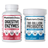 Thumbnail for Physician's CHOICE 100 Billion + Digestive Enzyme 60ct Bundle - Advanced Gut Health Support