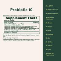 Thumbnail for Nature's Bounty Probiotic 10 Daily Probiotic Supplement for Digestive, Immune, and Upper Respiratory Support, Ultra Strength, 30 Capsules 1 Pack