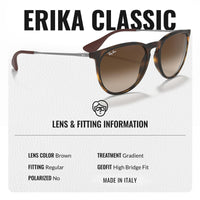Thumbnail for Ray-Ban RB4171 ERIKA CLASSIC Phantos Shaped Non-Polarized Sunglasses for Women – Includes Official RAYBAN Eyewear Kit – Ideal Formal & Casual Wear Sunglasses – Brown Lens