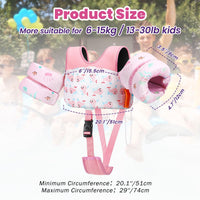 Thumbnail for HeySplash Toddler Swim Vest, Toddler Floaties Fit 13-30 Lbs, Puddle Kids Jumper with Adjustable Strap, Pool Float Jacket Arm Floaties Baby Floatie Water Wing, Pool Sea Swimming Aid