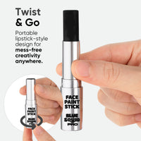 Thumbnail for Blue Squid PRO Black Face Paint Stick - Waterproof Body Paint for Adults & Kids Eye Black Baseball, Eyeblack Softball - Vegan Hypoallergenic Twist-Up Non-Toxic Makeup Stick for Cosplay, Sports & SFX