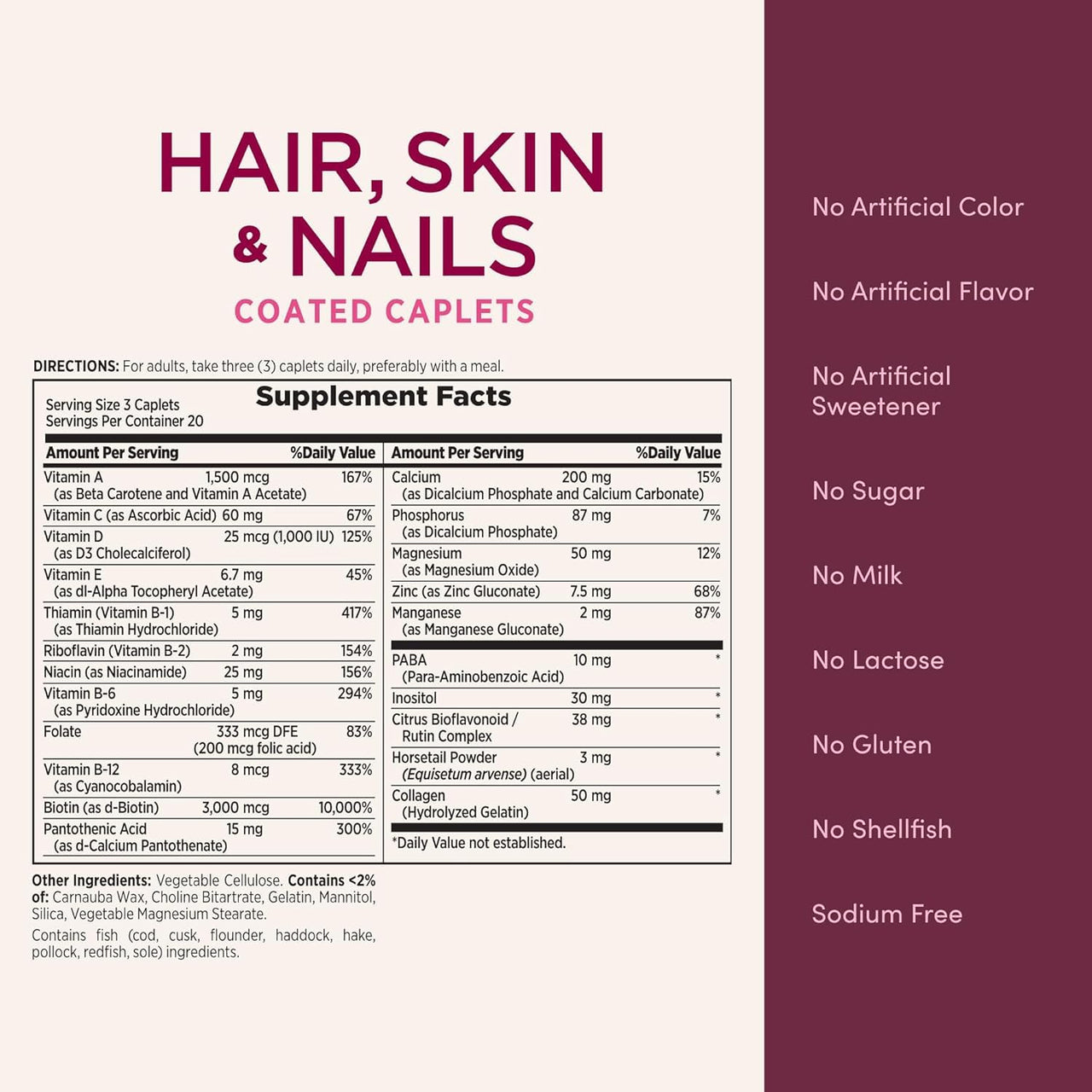 Nature's Bounty Hair, Skin & Nails, 60 caplets