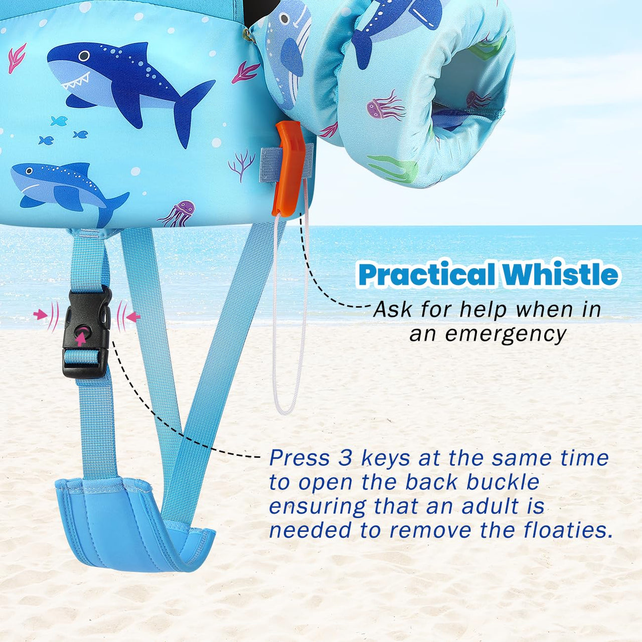 HeySplash Toddler Swim Vest, Toddler Floaties Fit 13-30 Lbs, Puddle Kids Jumper with Adjustable Strap, Pool Float Jacket Arm Floaties Baby Floatie Water Wing, Pool Sea Swimming Aid