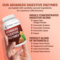 Thumbnail for Dr. Berg Advanced Digestive Enzymes with Apple Cider Vinegar - Includes Digestive Health Ingredients Like Betaine Hydrochloride (HCI), Ginger Root & Peppermint Leaf - 180 Capsules