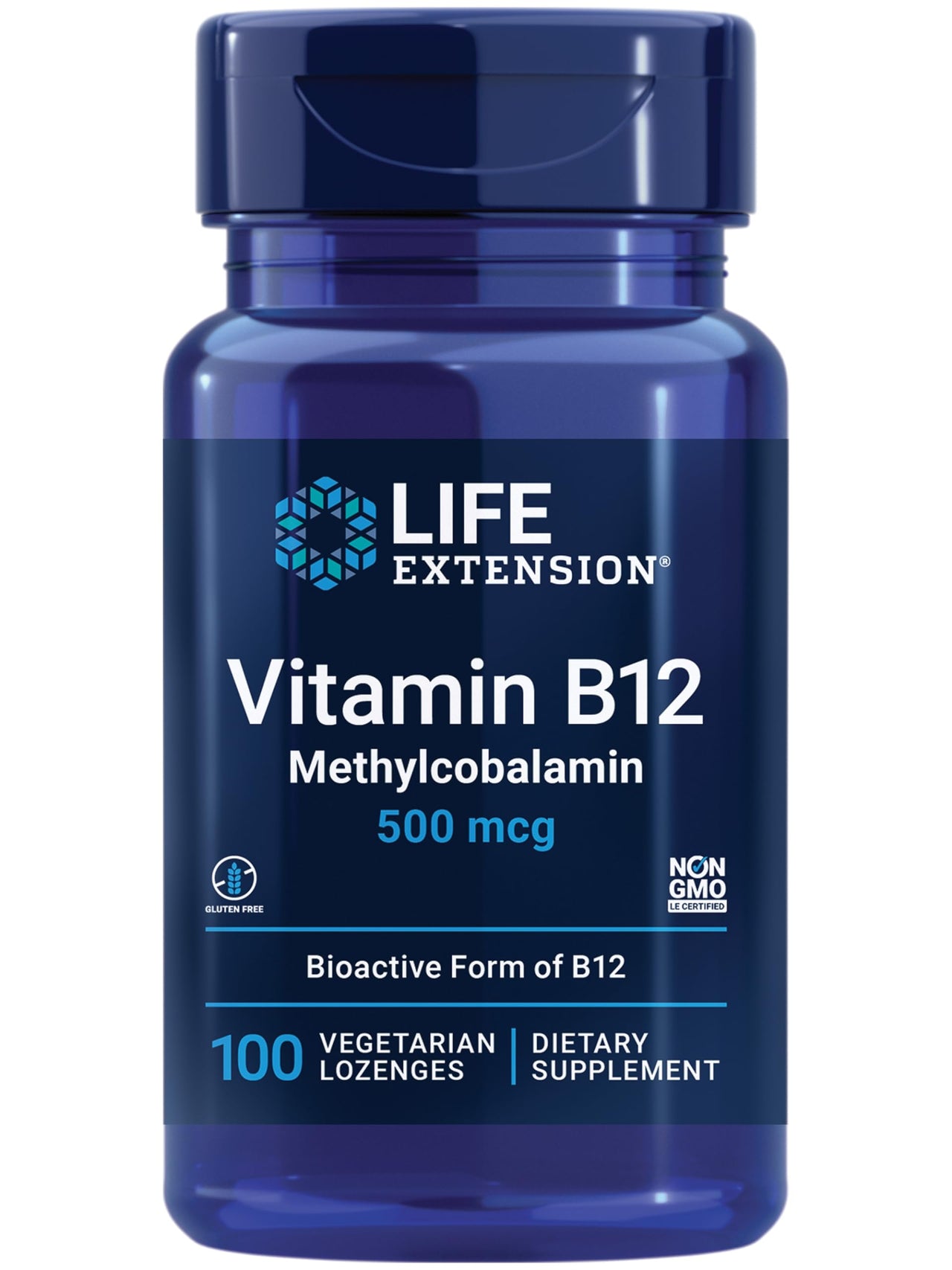Life Extension Vitamin B12 Methylcobalamin 500mcg - Vitamin B12 Supplement for General Energy and Brain Health - Sugar Free Vegetarian Lozenges Dissolve in Your Mouth - Once Daily - 100 Count