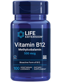 Thumbnail for Life Extension Vitamin B12 Methylcobalamin 500mcg - Vitamin B12 Supplement for General Energy and Brain Health - Sugar Free Vegetarian Lozenges Dissolve in Your Mouth - Once Daily - 100 Count
