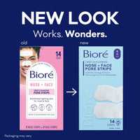 Thumbnail for Bioré Nose+Face Blackhead Remover Strips, Deep Cleansing Strips for Nose, Chin, or Forehead, Instant Blackhead Removal and Pore Unclogging, Oil-free, Non-Comedogenic Use, 14 Count