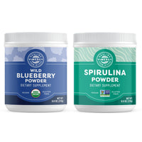 Thumbnail for Vimergy Wild Blueberry (250g) & Spirulina Powder (250g) Kit