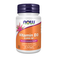 Thumbnail for NOW Foods Supplements, Vitamin D-3 2,000 IU, High Potency, Structural Support*, 30 Softgels