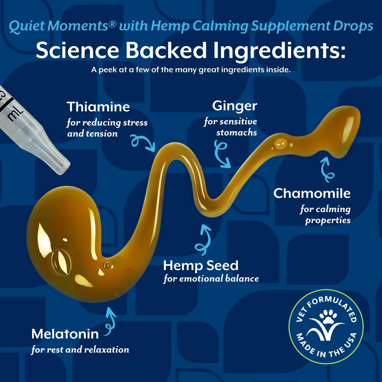 NaturVet – Hemp Quiet Moments Calming Drops – Enhanced with Hemp Seed Oil, L-Tryptophan & Ginger – Helps Reduce Stress & Promote Relaxation – for Dogs & Cats