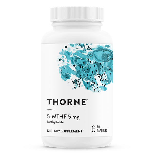 THORNE 5-MTHF - Methylfolate (Active B9 Folate) Supplement - Supports Cardiovascular Health, Fetal Development, Nerve Health, Methylation, and Homocysteine Levels* - 60 Capsules - 5-MTHF 5mg