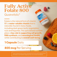 Thumbnail for Doctors Best Fully Active Folate 800 with Quatrefolic, Supports Fetal Health, Non-GMO, Gluten Free, Vegan 60 Veggie Caps