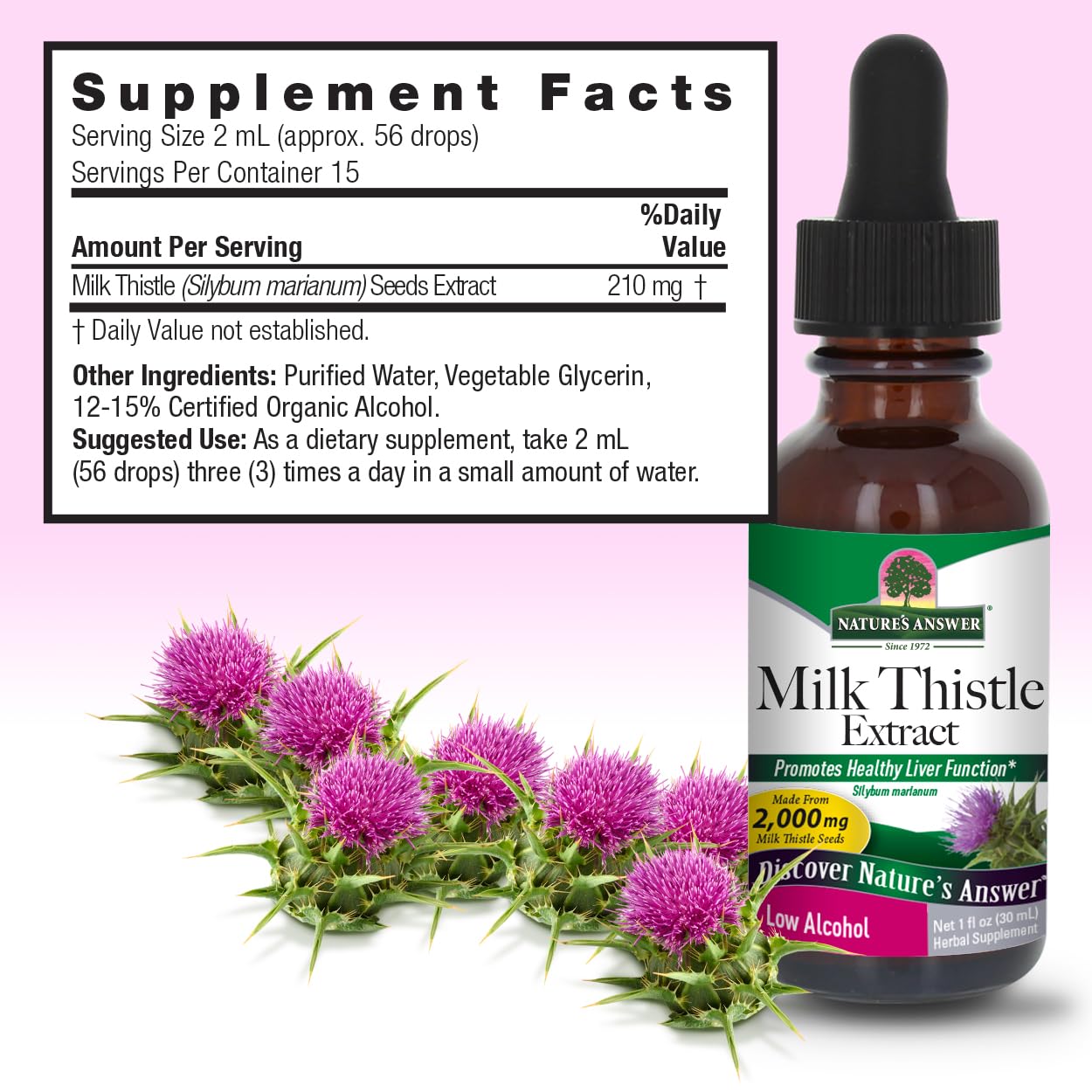 Nature's Answer Milk Thistle Seed with Organic Alcohol, 1-Fluid Ounce