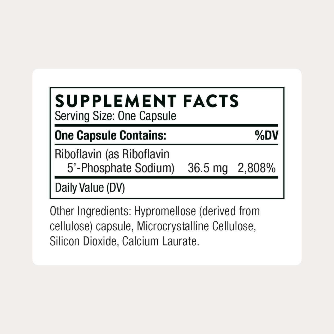 THORNE - Riboflavin 5'-Phosphate - Bioactive, Tissue Ready Form of Vitamin B2 for Methylation Support* - Vitamin B2 Supplement - Third-Party Certified - Gluten, Dairy & Soy-Free - 60 Capsules