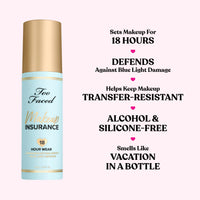 Thumbnail for Too Faced Makeup Insurance Setting Spray | Hydrating, Long Lasting, Vegan + Cruelty Free, 4 Fl Oz